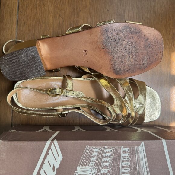 Vintage Gold  Sandals Daniella Made in Italy - Picture 4 of 5